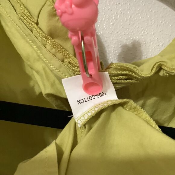 Vintage Y2K Green Fairycore Cottagecore Fairy Ruffle Cotton Button Up Top Sz 10 - Picture 12 of 12